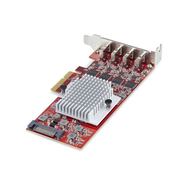 StarTech.com 4-Port USB-C PCIe Kaart, USB 3.2 10Gbps, USB Type-C PCI Express Uitbreidingskaart, 4x Onafhankelijke USB Controllers, Windows/Linux/macOS, TAA-Compliant (P10Q4C-USB-CARD-LP)