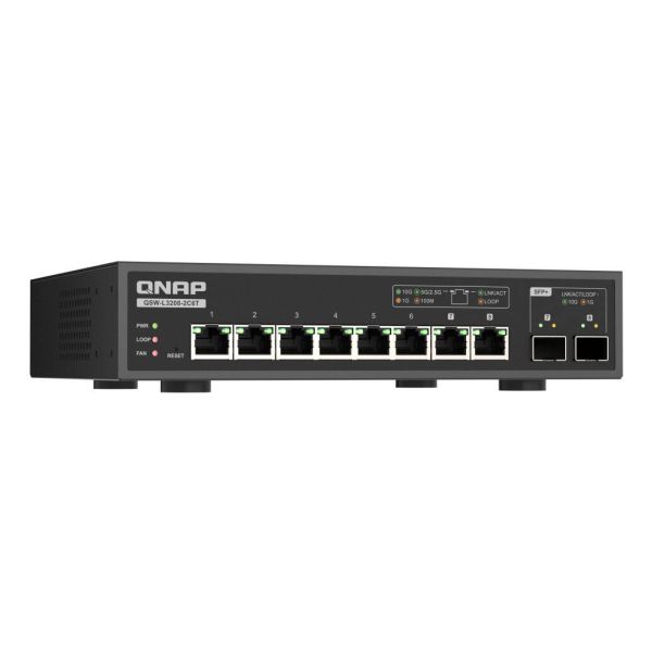 QNAP QSW-L3208-2C6T netwerk-switch Managed L2 10G Ethernet (100/1000/10000) Desktop Zwart (QSW-L3208-2C6T)