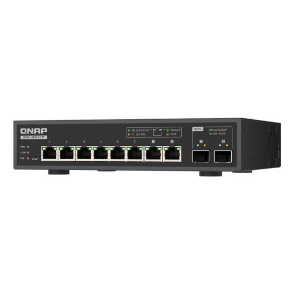 QNAP QSW-L3208-2C6T netwerk-switch Managed L2 10G Ethernet (100/1000/10000) Desktop Zwart (QSW-L3208-2C6T)