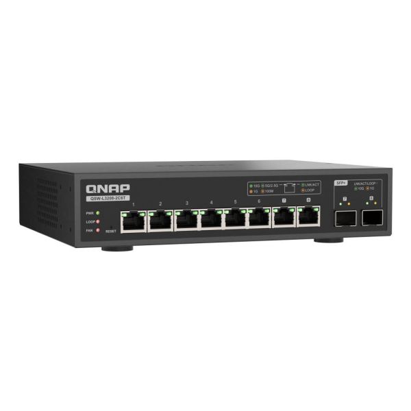 QNAP QSW-L3208-2C6T netwerk-switch Managed L2 10G Ethernet (100/1000/10000) Desktop Zwart (QSW-L3208-2C6T)