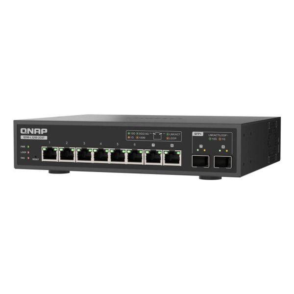 QNAP QSW-L3208-2C6T netwerk-switch Managed L2 10G Ethernet (100/1000/10000) Desktop Zwart (QSW-L3208-2C6T)