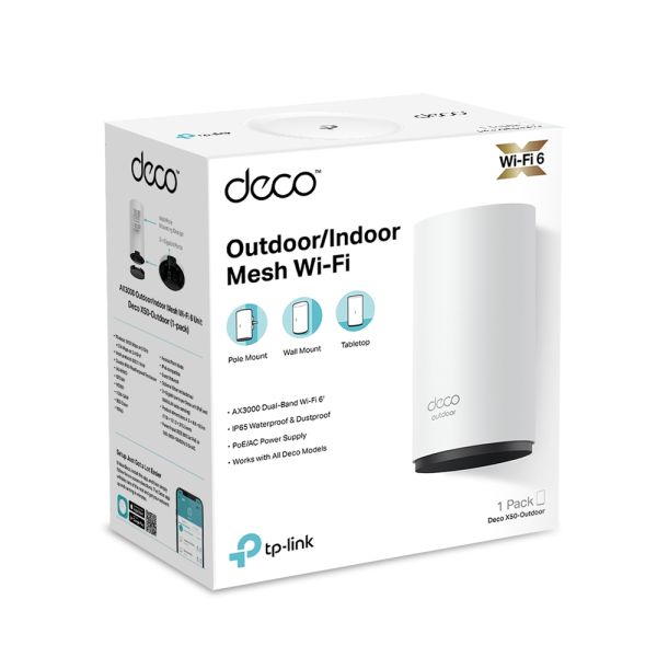 TP-Link Deco X50-Outdoor Dual-band (2.4 GHz / 5 GHz) Wi-Fi 6 (802.11ax) Wit 1 Intern (DECOX50OUTDOOR(1-P)