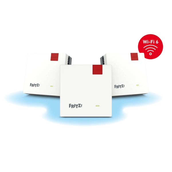 FRITZ! Mesh Set FRITZMESH SET 1600 3-PACK EDITION INTERNATIONAL Dual-band (2.4 GHz / 5 GHz) Wi-Fi 6 (802.11ax) Rood, Wit Intern (20003127) FRITZ! Mesh Set FRITZMESH SET 1600 3-PACK EDITION INTERNATIONAL Dual-band (2.4 GHz / 5 GHz) Wi-Fi 6 (802.11ax) Rood, Wit Intern (20003127)
