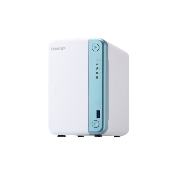 QNAP TS-251D NAS Tower Intel® Celeron® J4005 2 GB DDR4 4 TB HDD QNAP Turbo System Blauw, Wit