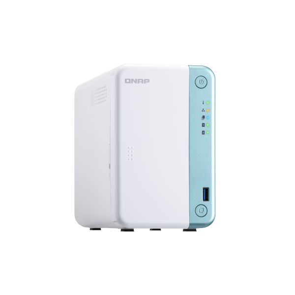 QNAP TS-251D NAS Tower Intel® Celeron® J4005 2 GB DDR4 4 TB HDD QNAP Turbo System Blauw, Wit