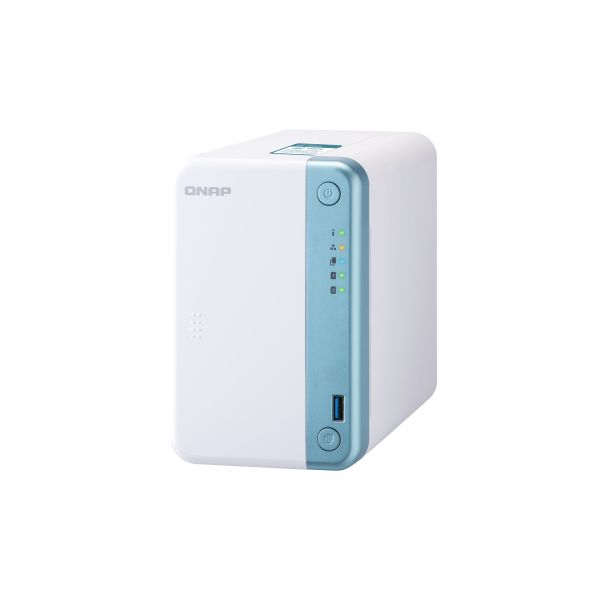 QNAP TS-251D NAS Tower Intel® Celeron® J4005 2 GB DDR4 4 TB HDD QNAP Turbo System Blauw, Wit