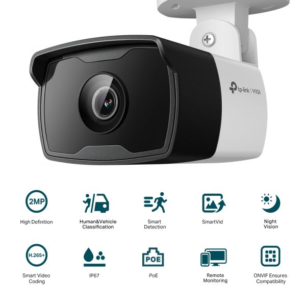 TP-Link VIGI C320I Peer IP-beveiligingscamera Buiten 1920 x 1080 Pixels Plafond/muur/paal (VIGI C320I(2.8MM))