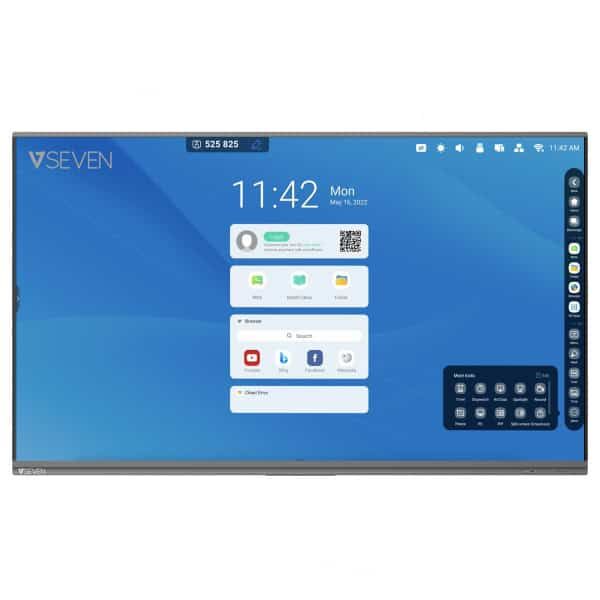 V7 IFP7502-V7PRO interactief whiteboard 190,5 cm (75") 3840 x 2160 Pixels Touchscreen Zwart USB / Bluetooth (IFP7502-V7PRO)