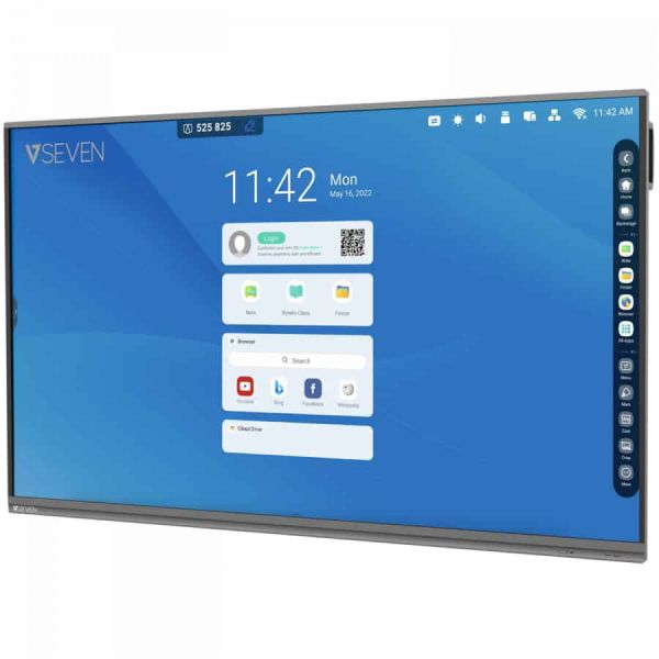 V7 IFP7502-V7PRO interactief whiteboard 190,5 cm (75") 3840 x 2160 Pixels Touchscreen Zwart USB / Bluetooth (IFP7502-V7PRO)