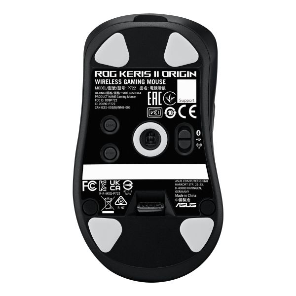 ASUS ROG Keris II Origin BLK muis Gamen Rechtshandig RF Wireless + Bluetooth + USB Type-A Optisch 42000 DPI (90MP04A0-BMUA00) ASUS ROG Keris II Origin BLK muis Gamen Rechtshandig RF Wireless + Bluetooth + USB Type-A Optisch 42000 DPI (90MP04A0-BMUA00)