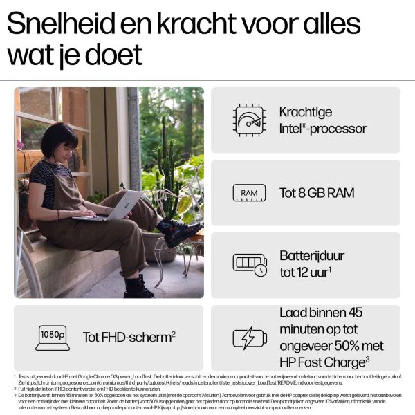 HP Chromebook x360 14b-cd0625nd Intel® N N200 35,6 cm (14") Touchscreen Full HD 8 GB LPDDR5-SDRAM 128 GB eUFS Wi-Fi 6 (802.11ax) ChromeOS Zilver (A2RA9EA#ABH)