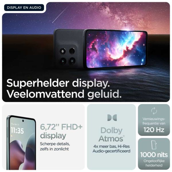 Motorola moto g56 5G 17,1 cm (6.72") Hybride Dual SIM Android 15 USB Type-C 8 GB 256 GB 5200 mAh Grijs (PB7Y0036SE)