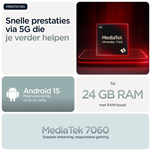 Motorola moto g56 5G 17,1 cm (6.72") Hybride Dual SIM Android 15 USB Type-C 8 GB 256 GB 5200 mAh Grijs (PB7Y0036SE)