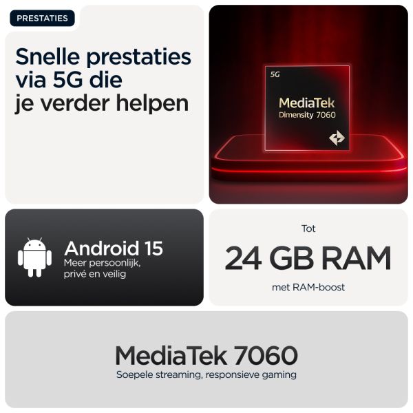 Motorola moto g56 5G 17,1 cm (6.72") Hybride Dual SIM Android 15 USB Type-C 8 GB 256 GB 5200 mAh Zwart
