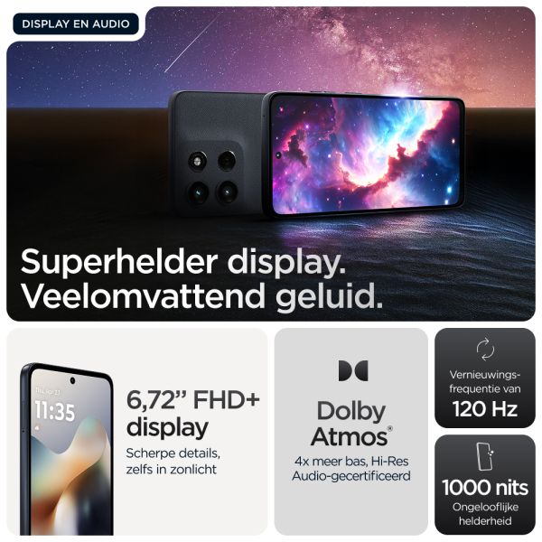 Motorola moto g56 5G 17,1 cm (6.72") Hybride Dual SIM Android 15 USB Type-C 8 GB 256 GB 5200 mAh Zwart