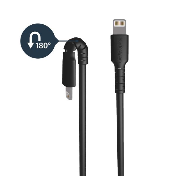 StarTech.com Premium USB-A naar Lightning Kabel 2m Zwart - USB Type A naar Lightning Charge & Sync Oplaadkabel - Verstevigd met Aramide Vezels - Apple MFi Gecertificeerd - iPad Air iPhone 12 (RUSBLTMM2MB)