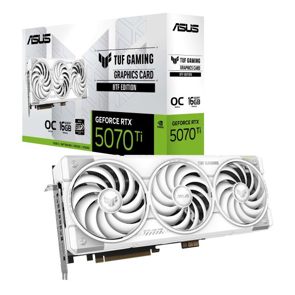 ASUS TUF-RTX5070TI-O16G-BTF-WHITE NVIDIA GeForce RTX 5070 Ti 16 GB GDDR7 (90YV0N60-M0NA00)