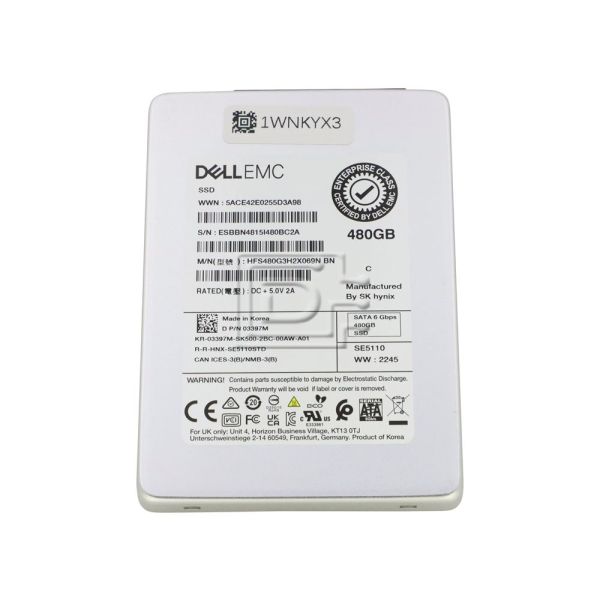 Dell EMC 480GB SSD 6Gbps 2.5" SATA (3397M-RFB)