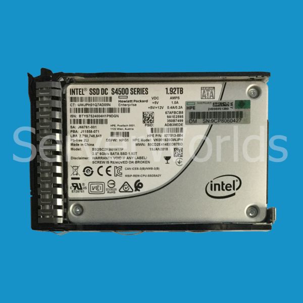 HP Intel SSD DC S4500 1.92TB 6G SFF SATA (878852-001-RFB)