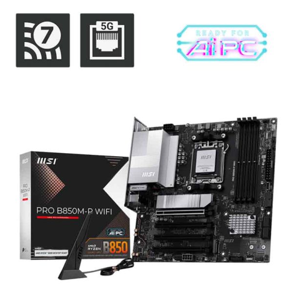 MSI PRO B850M-P WIFI moederbord AMD B850 Socket AM5 micro ATX (7E71-001R)