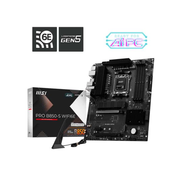 MSI PRO B850-S WIFI6E moederbord AMD B850 Socket AM5 ATX (7E80-002R)