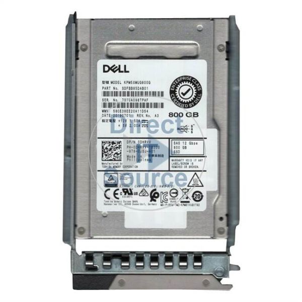 Dell 800GB 12G SAS MLC SSD 2.5 inch (0DHRVV-RFB)