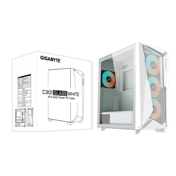 Gigabyte C301 Glass white V2, white, ATX (GB-C301GW V2) Gigabyte C301 Glass white V2, white, ATX (GB-C301GW V2)