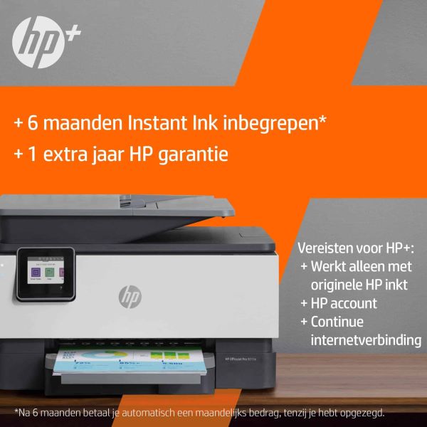 HP OfficeJet Pro 9012e Draadloos All-in-One Kleur Printer, Instant Ink; Dubbelzijdig printen (22A55B#629)
