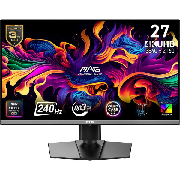 MSI MAG 272UP QD-OLED X24 computer monitor 67,3 cm (26.5") 3840 x 2160 Pixels 4K Ultra HD Zwart (MAG272UPQD-OLEDX24)