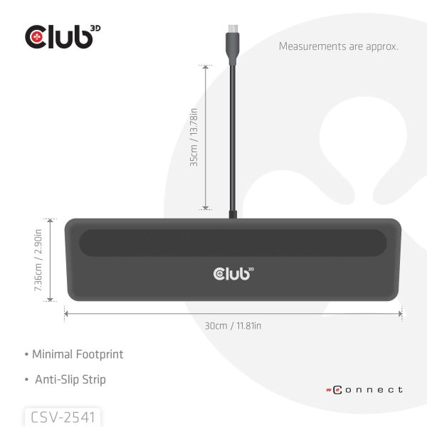 CLUB3D CSV-2541 laptop dock & poortreplicator Docking USB 3.2 Gen 1 (3.1 Gen 1) Type-C Zwart (CSV-2541)