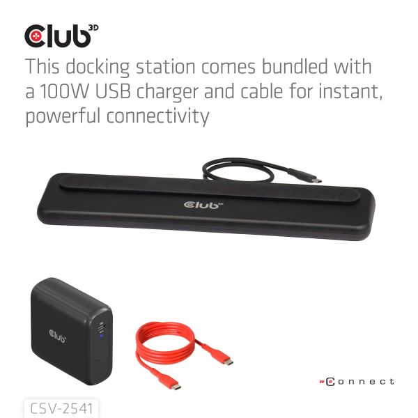 CLUB3D CSV-2541 laptop dock & poortreplicator Docking USB 3.2 Gen 1 (3.1 Gen 1) Type-C Zwart (CSV-2541)