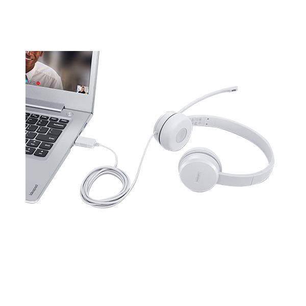 Lenovo GXD1E71385 hoofdtelefoon/headset Bedraad Pols Oproepen/muziek USB Type-A Grijs (GXD1E71385)