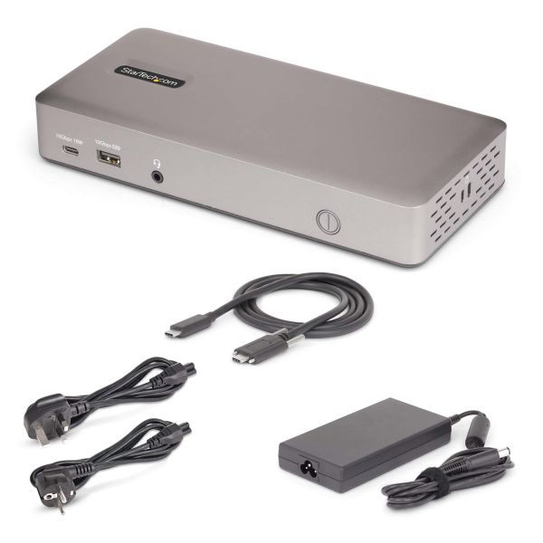StarTech.com 150UE-USB4DOCKTRIPLE laptop dock & poortreplicator Bedraad USB4 Grijs (150UE-USB4DOCKTRIPLE)