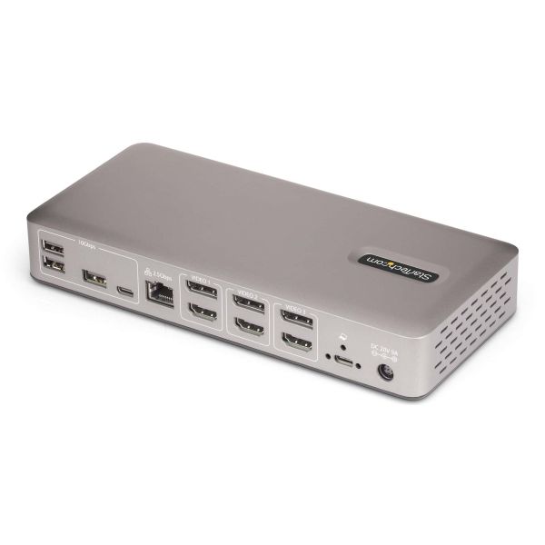 StarTech.com Triple-Monitor USB4 Docking Station, 4K 60Hz HDMI of DisplayPort, 100W Laptop Charging, 2.5GbE, USB-C Multi-Monitor Dock, Zonder Drivers (150UE-USB4DOCKTRIPLE)