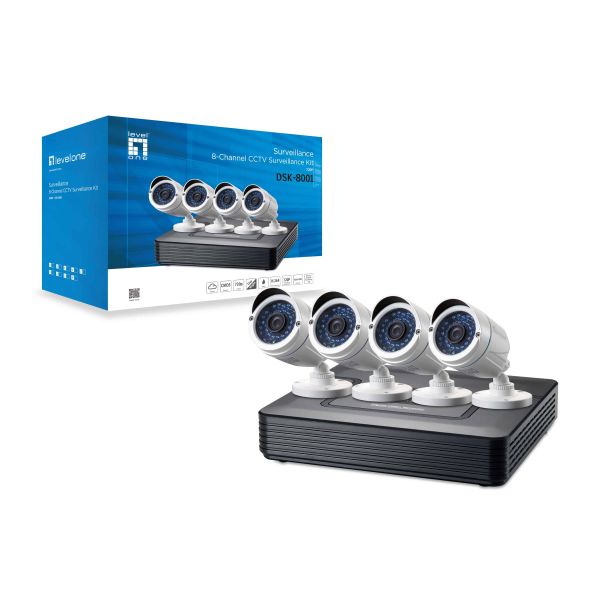 LevelOne DSK-8001 videotoezichtkit Bedraad 8 kanalen (DSK-8001)