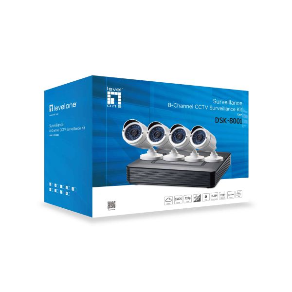 LevelOne DSK-8001 videotoezichtkit Bedraad 8 kanalen (DSK-8001)