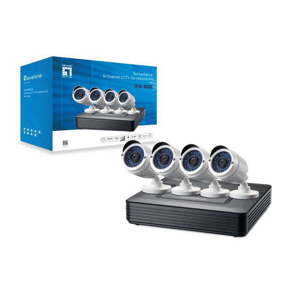LevelOne DSK-8001 videotoezichtkit Bedraad 8 kanalen (DSK-8001) LevelOne DSK-8001 videotoezichtkit Bedraad 8 kanalen (DSK-8001)