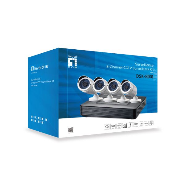 LevelOne DSK-8001 videotoezichtkit Bedraad 8 kanalen (DSK-8001) LevelOne DSK-8001 videotoezichtkit Bedraad 8 kanalen (DSK-8001)