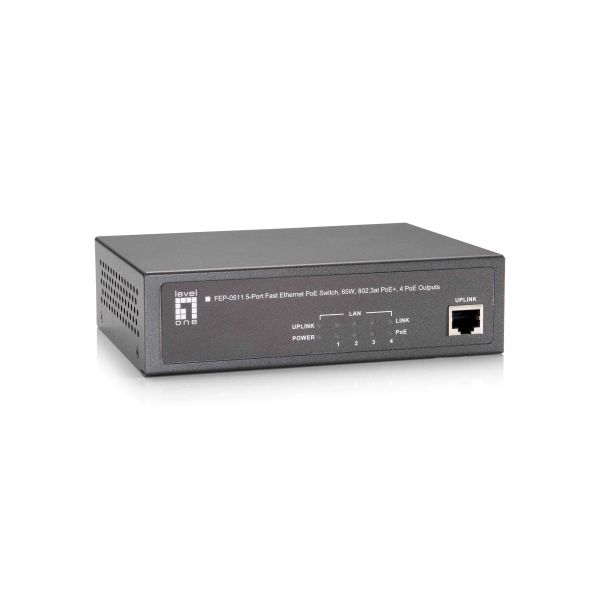 LevelOne FEP-0511 netwerk-switch Fast Ethernet (10/100) Power over Ethernet (PoE) Grijs (FEP-0511)