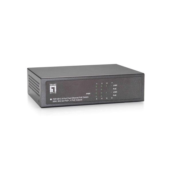 LevelOne FEP-0812 netwerk-switch Fast Ethernet (10/100) Power over Ethernet (PoE) Zwart (FEP-0812) LevelOne FEP-0812 netwerk-switch Fast Ethernet (10/100) Power over Ethernet (PoE) Zwart (FEP-0812)