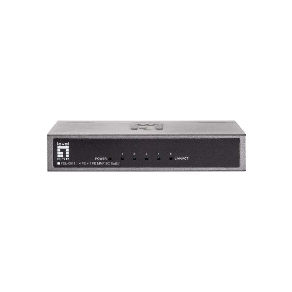 LevelOne FEU-0511 netwerk-switch Fast Ethernet (10/100) Zwart, Grijs (FEU-0511)