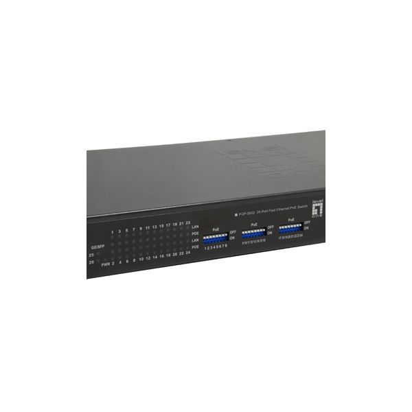 LevelOne FGP-2602W380 netwerk-switch Unmanaged Fast Ethernet (10/100) Power over Ethernet (PoE) Zwart (FGP-2602W380)