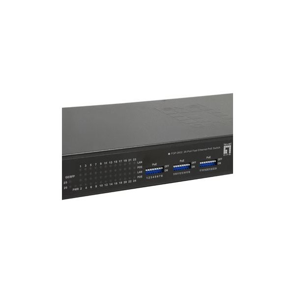 LevelOne FGP-2602W380 netwerk-switch Unmanaged Fast Ethernet (10/100) Power over Ethernet (PoE) Zwart (FGP-2602W380)