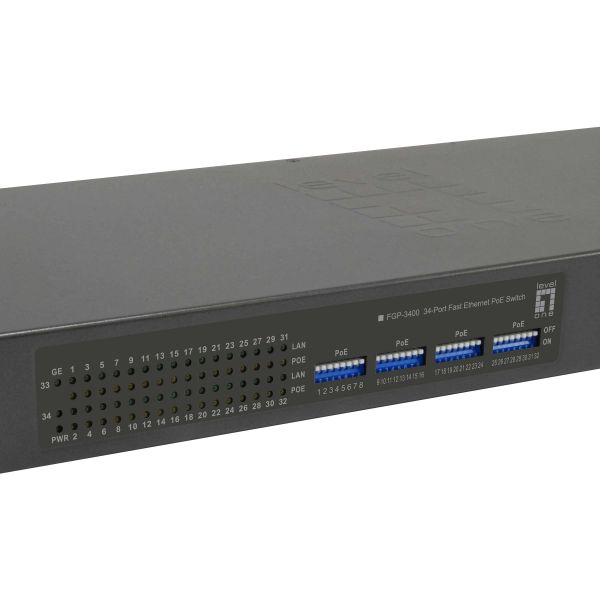 LevelOne FGP-3400W760 netwerk-switch Unmanaged Fast Ethernet (10/100) Power over Ethernet (PoE) Zwart (FGP-3400W760)