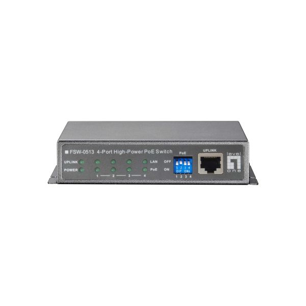 LevelOne FSW-0513 netwerk-switch Fast Ethernet (10/100) Power over Ethernet (PoE) Zwart, Grijs (FSW-0513)