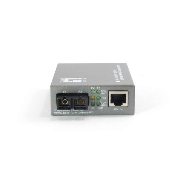 LevelOne FVT-0104TXFC netwerk media converter 100 Mbit/s Single-mode Zwart (FVT-0104TXFC)