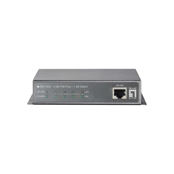 LevelOne GEP-0521 netwerk-switch Unmanaged Gigabit Ethernet (10/100/1000) Power over Ethernet (PoE) Grijs (GEP-0521)