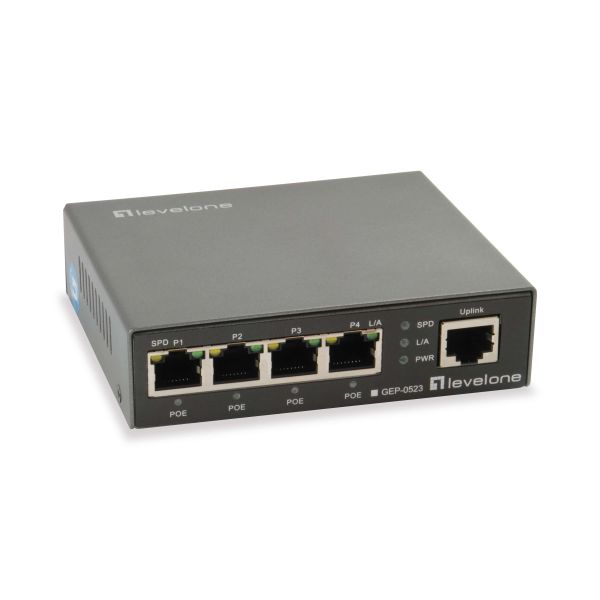 LevelOne GEP-0523 netwerk-switch Gigabit Ethernet (10/100/1000) Power over Ethernet (PoE) Zwart (GEP-0523)