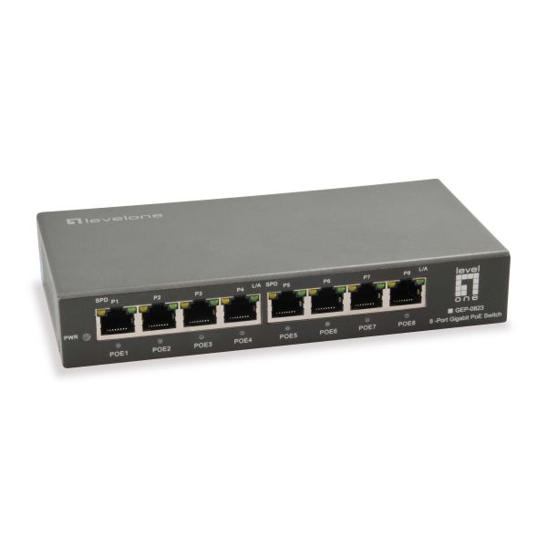 LevelOne GEP-0823 netwerk-switch Gigabit Ethernet (10/100/1000) Power over Ethernet (PoE) Zwart (GEP-0823)