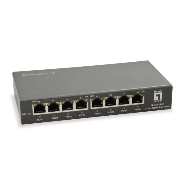 LevelOne GEP-0823 netwerk-switch Gigabit Ethernet (10/100/1000) Power over Ethernet (PoE) Zwart (GEP-0823)